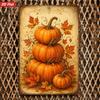 Pumpkin Stack Fall Harvest Metal Sign 8x12 Inch