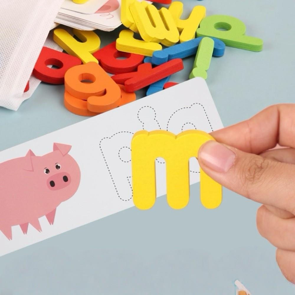 Letter Matching Wooden Spelling Game English Jigsaw Letter Puzzles Early Childhood