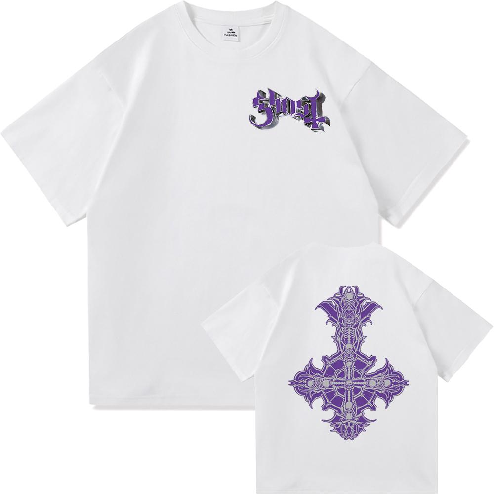 Футболка GHOST SKELETÁ World Tour 2025, модная мужская эстетичная винтажная хип-хоп футболка унисекс, сатанинская повседневная хлопковая футболка.