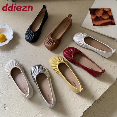 Мода Мода Мелкие Женские Балетки Обувь Слипоны Женская Обувь с Круглым Носком Балетки Обувь для Женщин Новинка Лето Весна 2025