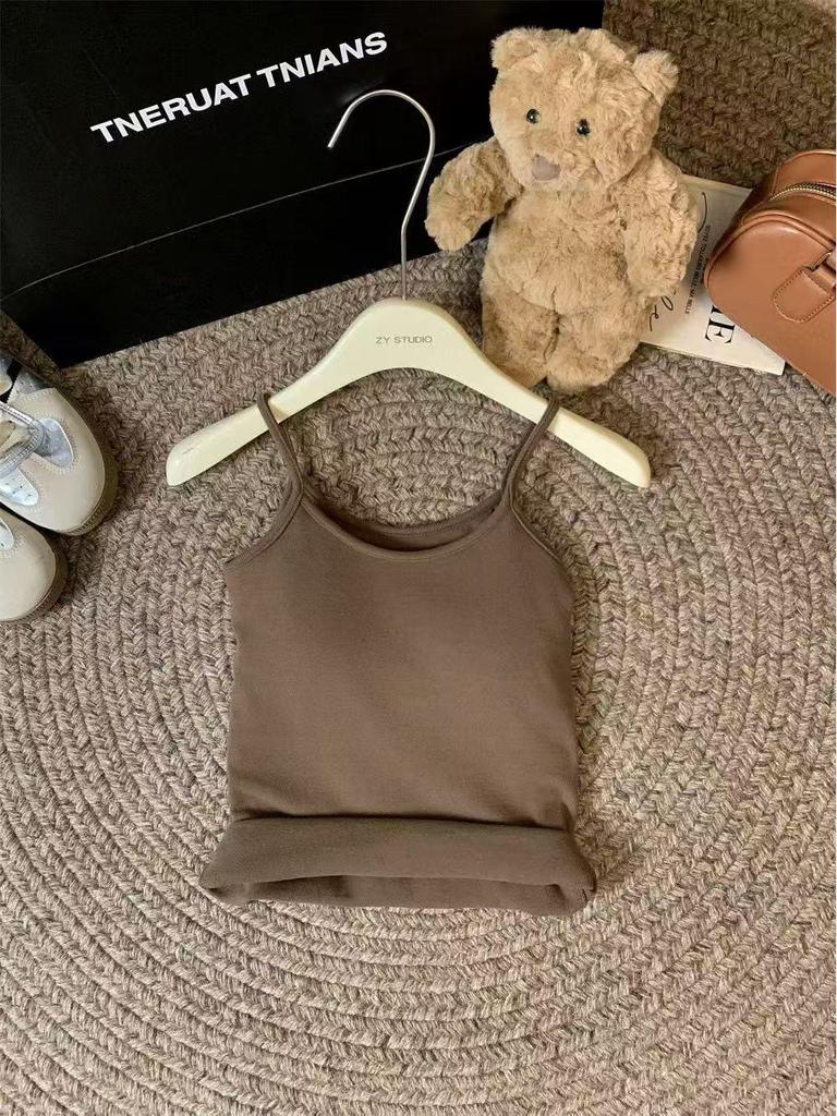 Шикарный бархатный зимний топ-майка с U-образным вырезом, на тонких бретелях и с подкладкой