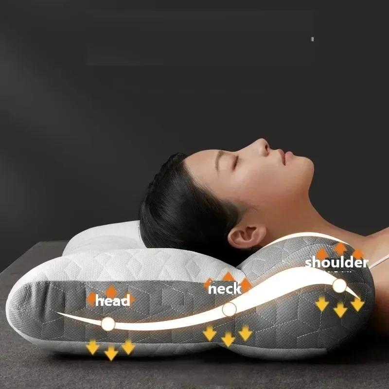 Подушка из латекса с эффектом памяти, ортопедическая подушка для шеи, помощь во сне, высокоэластичная, мягкая, пористая, подходит для дома