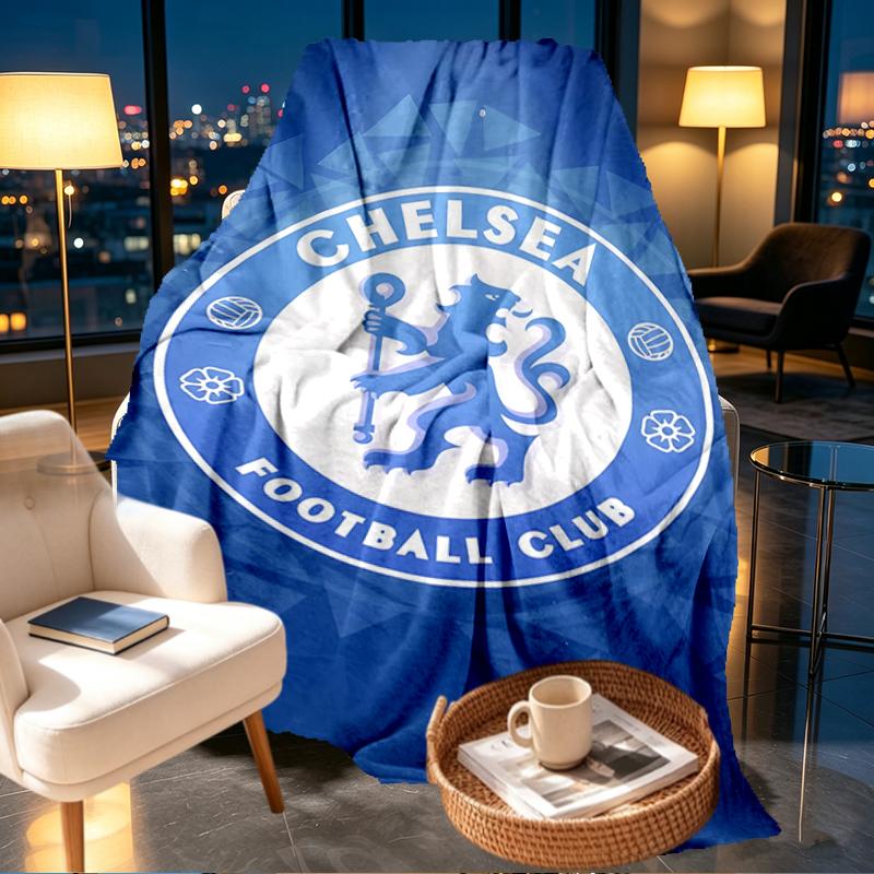 Плед Chelsea F.C. - Мягкий и Удобный, для Спальни, Путешествий, Дивана, Домашнего Декора - Подарок на День Рождения, Рождество для Друга