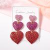 Комплект из 2 серег на День святого Валентина, романтические парные украшения в форме сердца | Подарочные серьги-подвески с надписью «Любовь» для нее/него