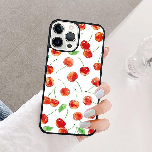 Чехол для телефона с рисунком красной вишни и фруктов Для iPhone 17 Air 15 16 14 13 12 Pro Max 11 Pro Max Plus Coque Shell