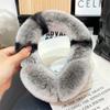 Women Winter Real Rex Rabbit Fur Earmuffs Soft Fluffy Natural Rex Rabbit Fur Ear Protection Girls Fashion Earmuffs