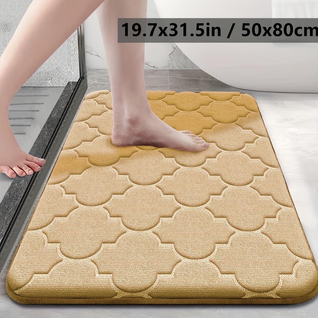 Коврик для ванной из быстросохнущей пены с эффектом памяти, 1 шт., нескользящий впитывающий коврик для ванной комнаты, идеально подходит для ванной комнаты, спальни, декора кухни