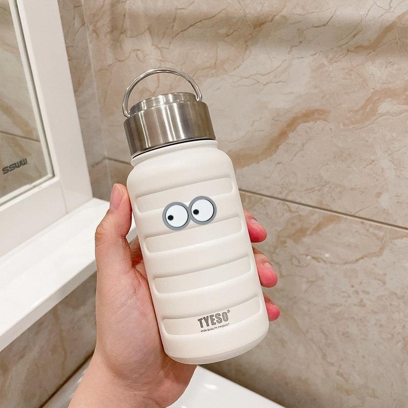 Portable Tyeso 360ml Thermoses 304 Stainless Steel Thermos Mug Thermal Tumbler Drinks Cup Water Bottle Sport Vacuum Flasks with Eye Sticker