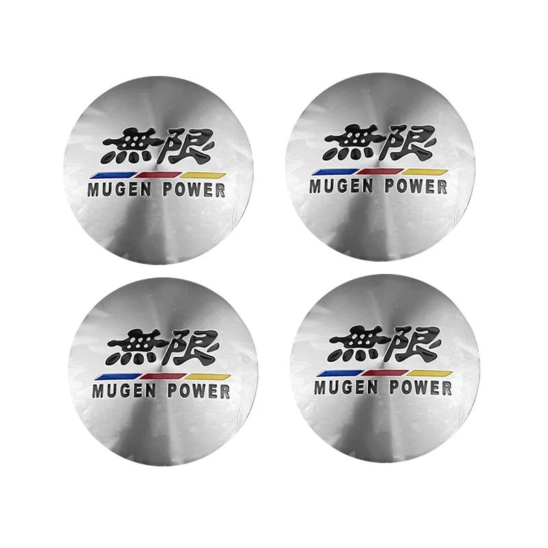 4Pcs 56mm Car Wheel Center Emblem Sticker Hub Cap Badge For Honda Mugen Power TypeR Jazz City Civic Accord FIT HRV XRV CRV GK5
