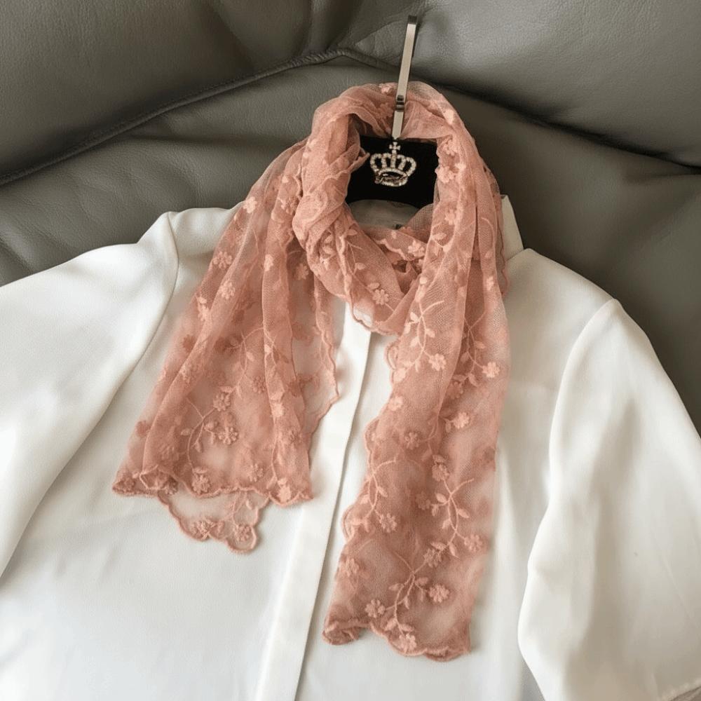 Long Sunscreen Lace Shawl Versatile Female Headscarf Elegant Neck Protection Scarf