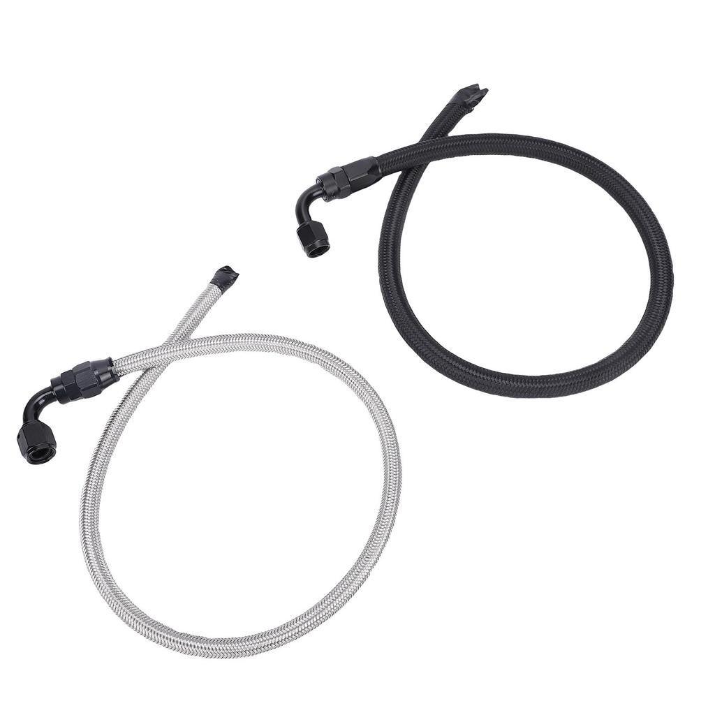 25Inch 6AN Power Steering Pump Hose Kit Pressure Proof Stainless Steel Woven Replacement for C10 LS Swap Connects Type 2