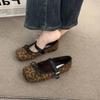 Fashion New DesignWomen's Flat Shoes Round Toe Leopard Print Shoes Casual Breathable Slip-on Flat Outdoor Ladies Mary Jane Shoes
