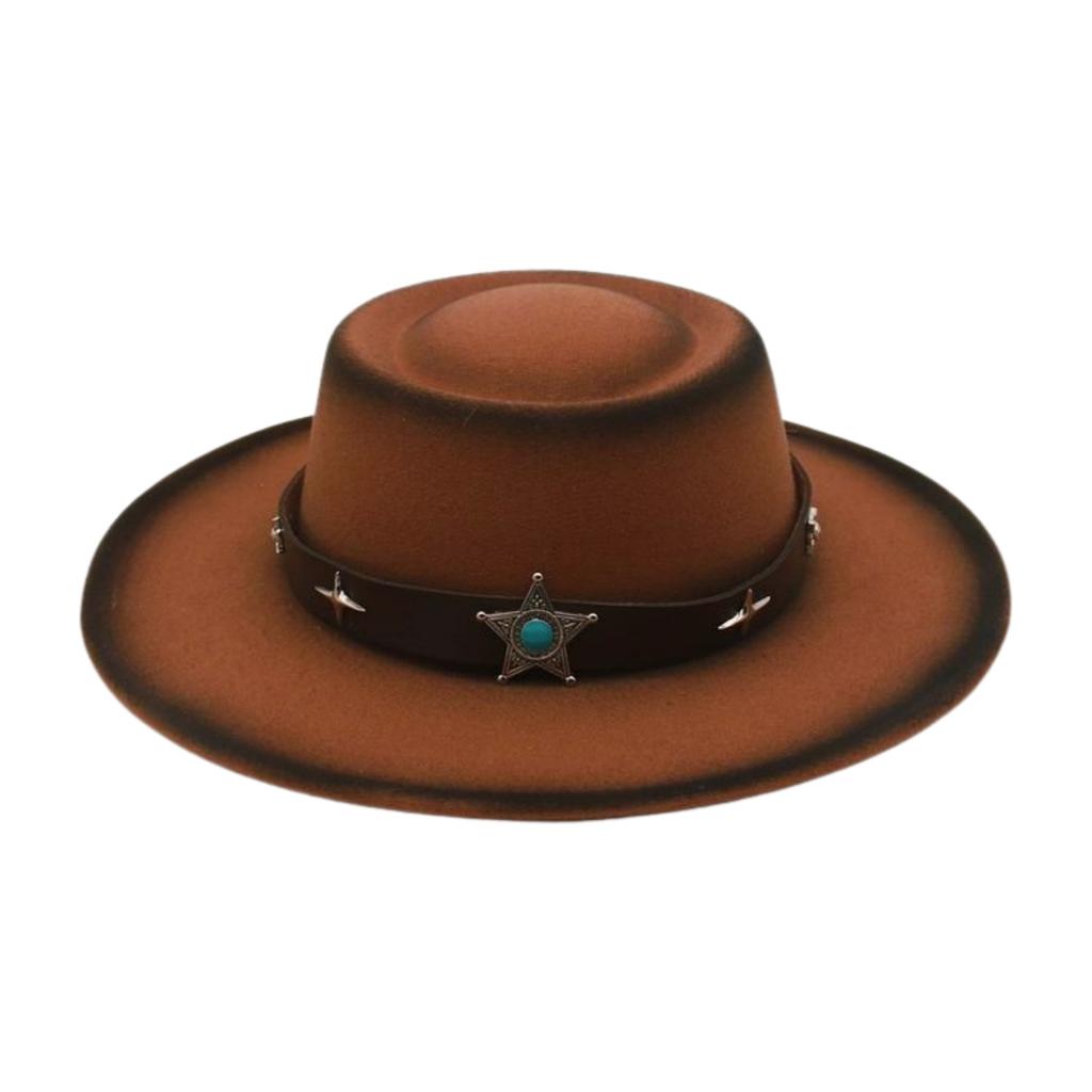 Cross-Border Tibetan Jazz Hat Dyed Solid Color Woolen Top Hat European And American Western Cowboy Hat Men'S And Women'S Party Ball Hat