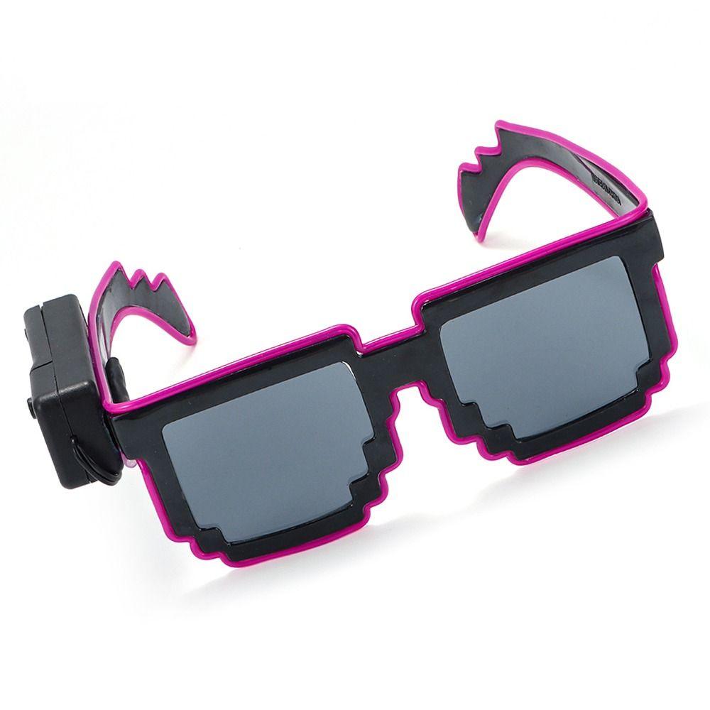 Крутые беспроводные мозаичные светодиодные очки Хэллоуин Рождество День рождения Смешные неоновые очки для рейва Светодиодные светящиеся очки Светятся в темноте