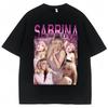 Винтажная футболка Sabrina Carpenter Short N Sweet Tour Оверсайз Унисекс Хип-Хоп Хлопковая футболка Мужская Женская Футболки Y2k Подарок для фанатов