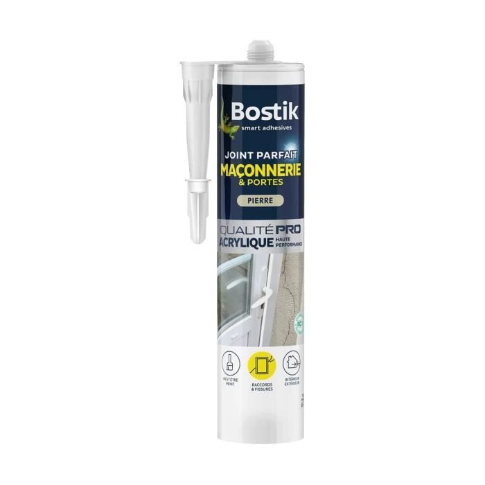 BOSTIK Joint parfait maçonnerie huisserie ton pierre - Cartouche 280 ml