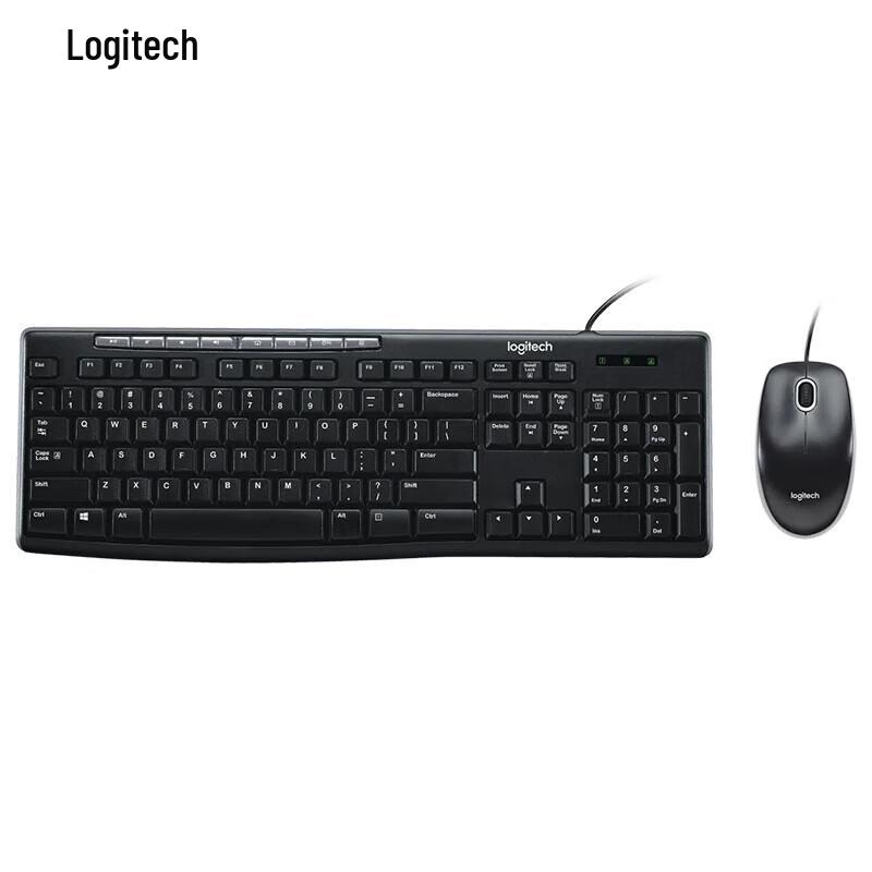 Logitech Проводная клавиатура и мышь MK200