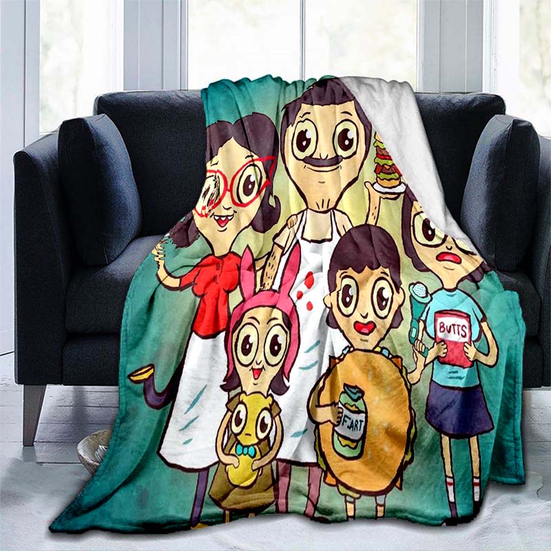 Bob's Burgers Blanket Moods of Tina Print Plush Quilt Home Office Sofa Travel Warm Casual Student Blankets Flannel Blanket