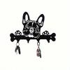 1 Pc Black Wrought Iron Dog-Shaped Key & Towel Rack - Premium Multi-Functional Wall-Mounted Home Organizer | Stylish Storage Solution With Metal