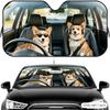 Pembroke Welsh Corgi Driving Sun Visor Reusable Aluminum Foil Car Windshield Sun Visor UV Protector Heat Insulation Cover Shade