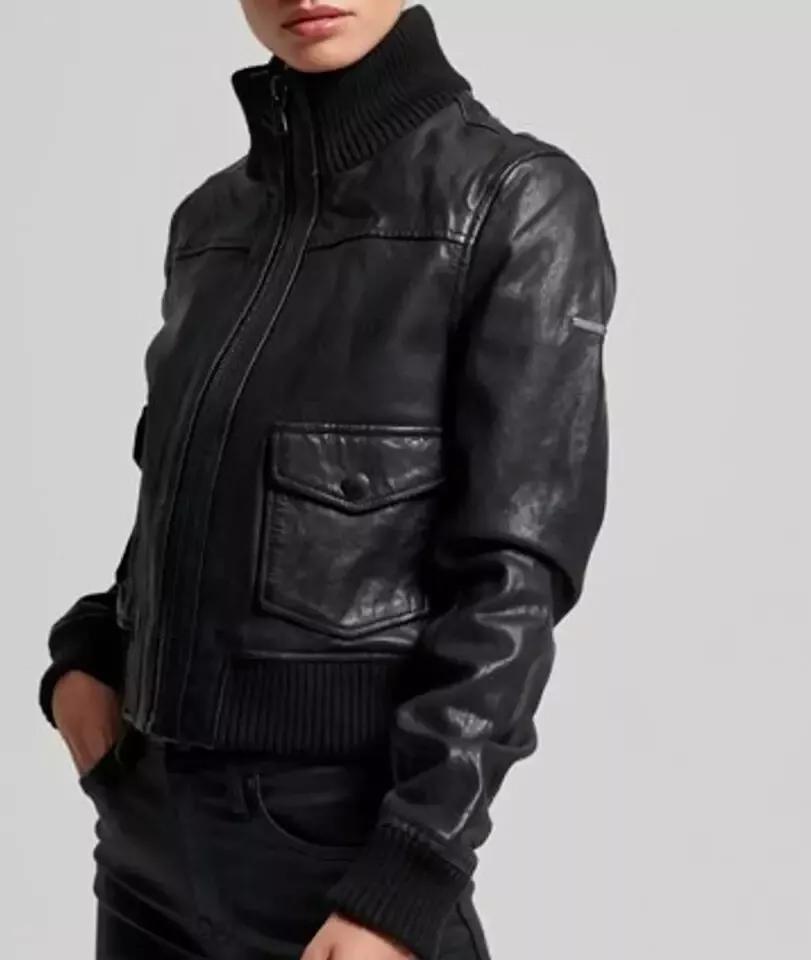 Байкерская куртка из натуральной мягкой черной кожи для женщин, 100% овчина, мотоцикл