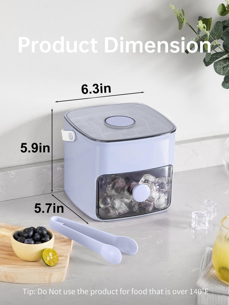 Форма для льда с крышкой и контейнером, многоразовая 2-слойная портативная форма для кубиков льда, не содержит БФА, легко извлекаемая форма на 48 кубиков льда для напитков,