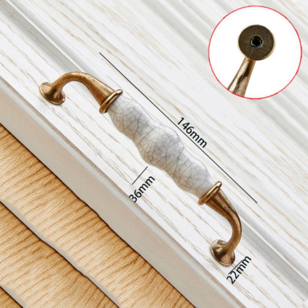 Керамические ручки для шкафа из цинкового сплава Антикварная бронза Дизайн с трещинами Ручка для двери гардероба Белые Винтажные ручки для ящиков Дверца шкафа