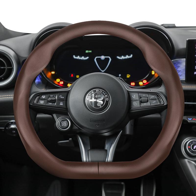 hvcm1 Suitable for Alfa Romeo Ultra-Thin Breathable Leather Steering Wheel Cover Suitable for 159 147 Gt Giulietta Mito Giulia