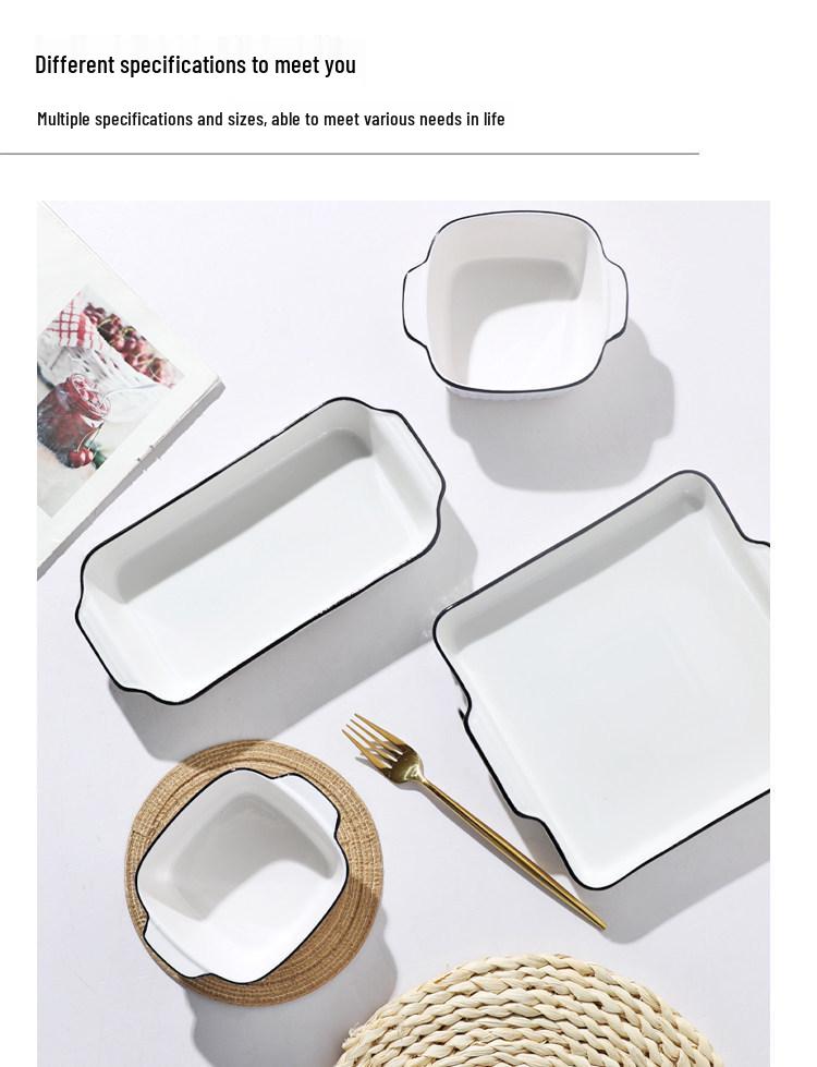 Керамическая чаша для аэрофритюрницы в скандинавском стиле, безопасная для духовки: Простая посуда для выпечки и подачи