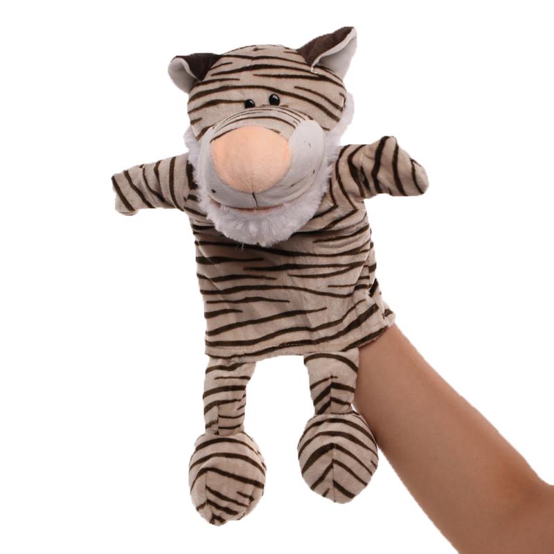 30cm Cartoon Animal Hand Finger Puppet Parent-child Game Plush Toys Doll Lion Elephant Deer Tiger Dog Pig Toy Children GIfts