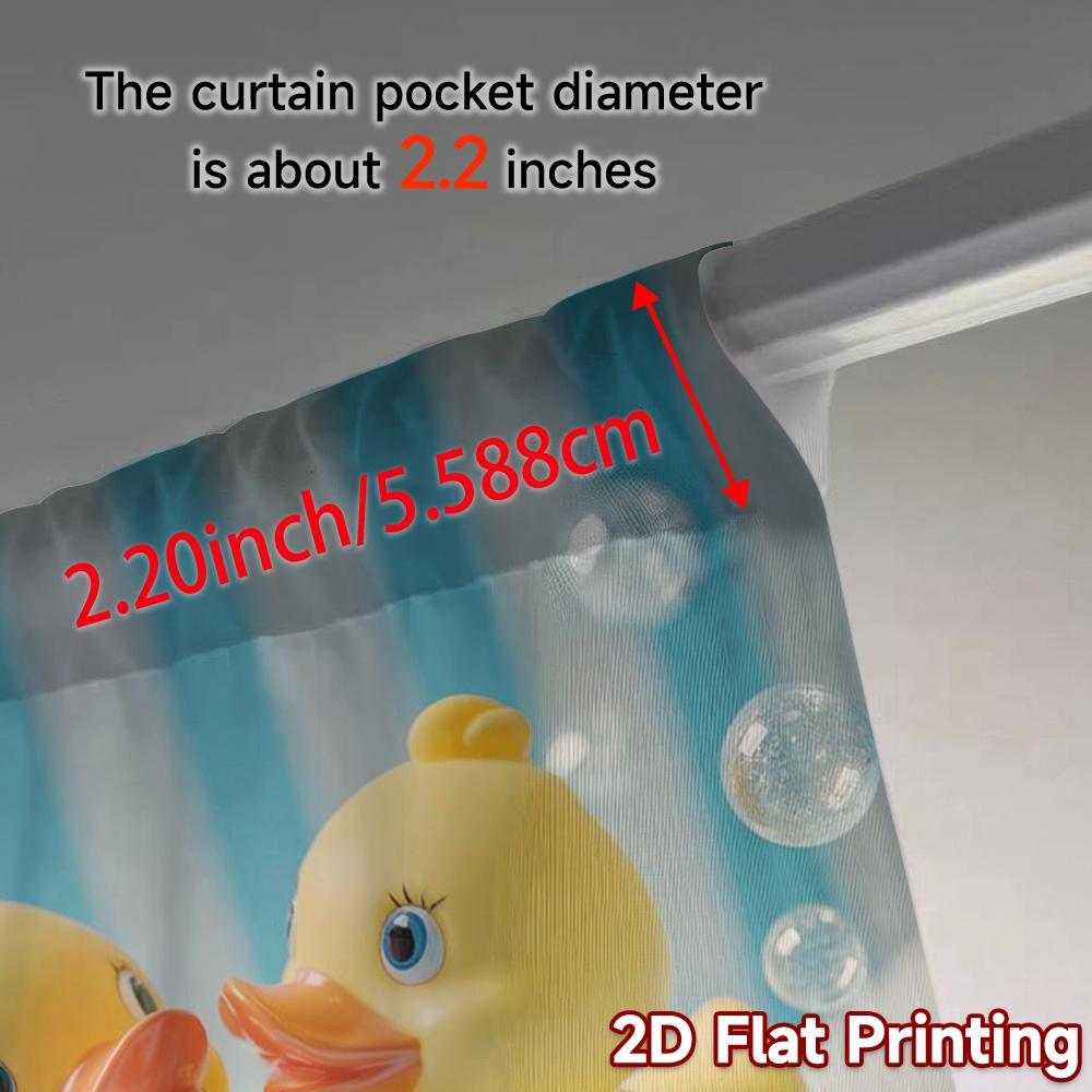 2 шт., Шторы с плоской 2D-печатью (Без Рода) BubbleDucks Популярные Модные Шторы Прочные Полиэстеровые Шторы Праздничные