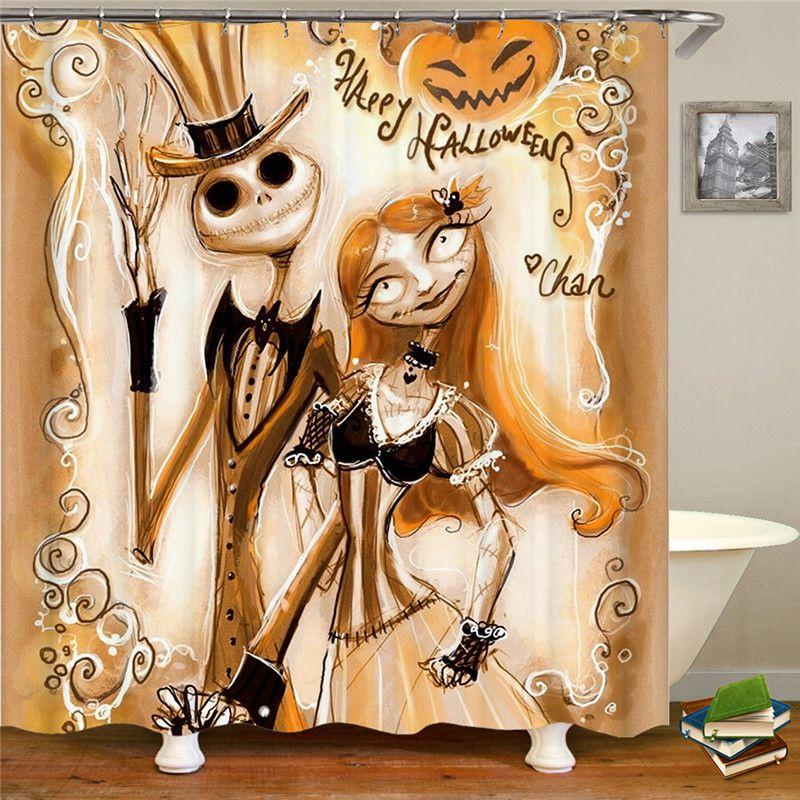 The Nightmare Before Christmas Bathroom Set With High Quality Shower Curtain And Mats
