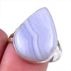 Кольцо из чистого серебра 925 пробы с натуральным голубым кружевным агатом, размер 9,5 q5G87