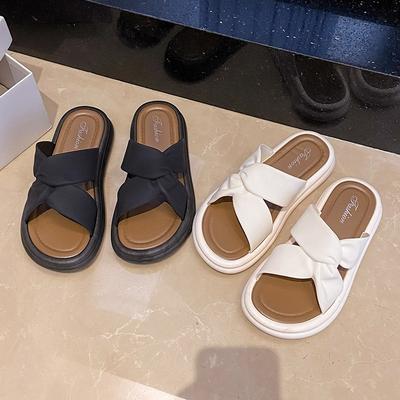 Новые женские летние универсальные модные шлепанцы на платформе для улицы, пляжные повседневные шлепанцы