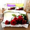 3D Flower Bedding Set Romantic Love Quilt Cover and Pillow Case 2/3 Pieces AU180 * 210 Easy To Clean Home Decoration for Girls' Rooms