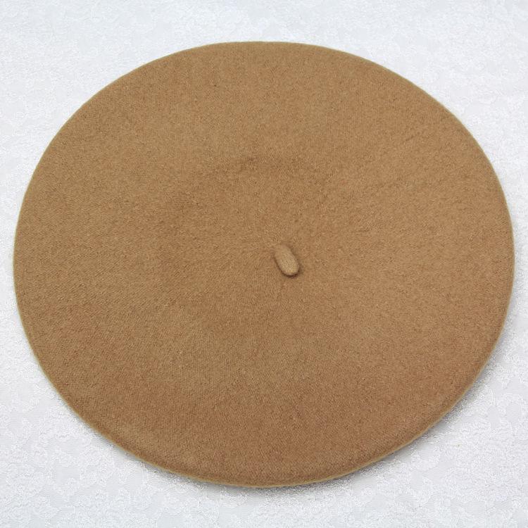 Зимняя теплая искусственная шерстяная шапка-берет для женщин и девочек, французская шапка-бини, красная, черная, фиолетовая, бежевая, оранжевая, кавайная, плоская, теплая