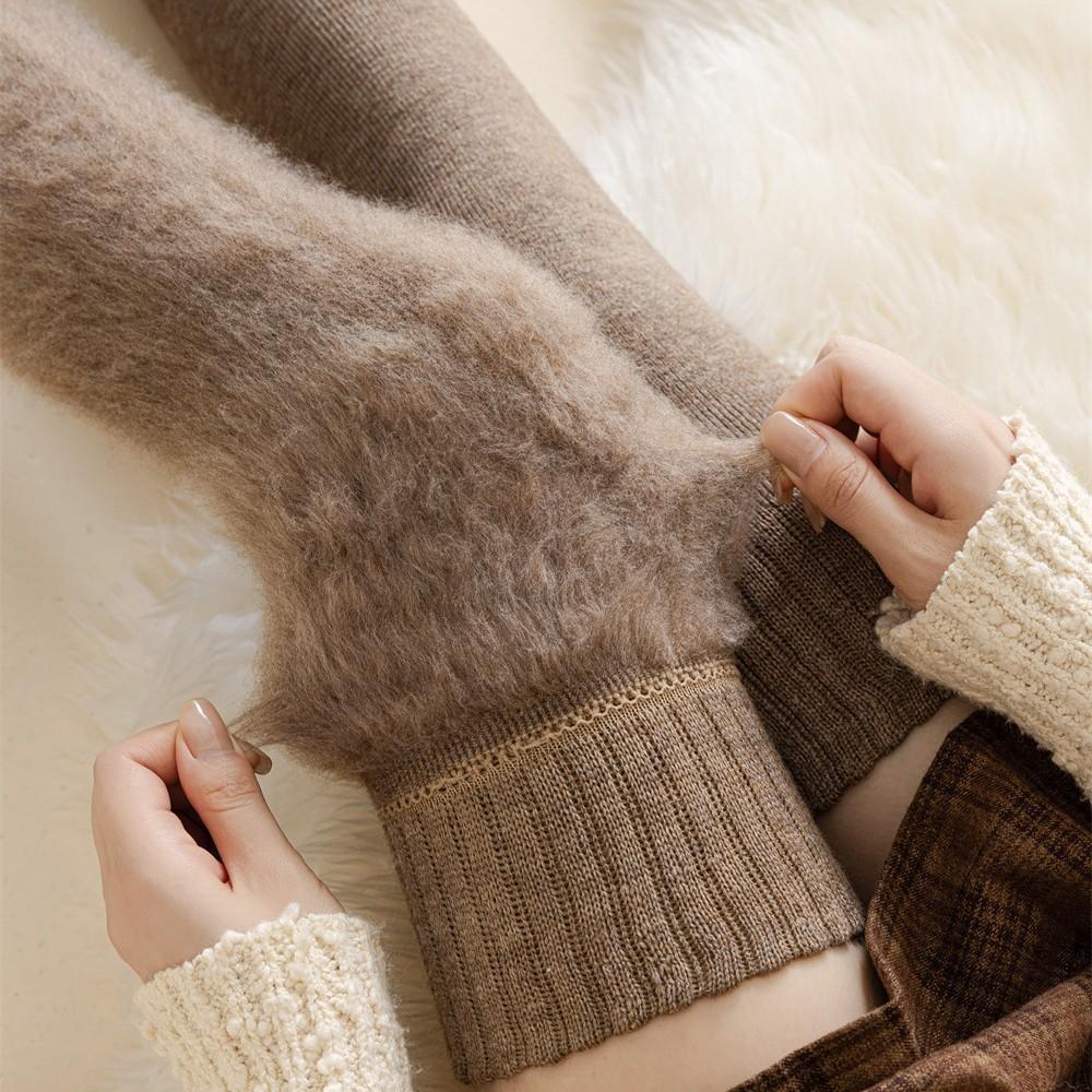 Утолщенные овечьи шерстяные удлиненные носки для детей, теплые флисовые женские носки до бедра с вощеной внутренней частью