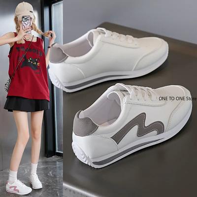 Новинка 2025 года, женская повседневная обувь для ходьбы, летние кроссовки на плоской подошве со шнуровкой из кожи высокого качества, модные женские кроссовки Gump с плоской подошвой