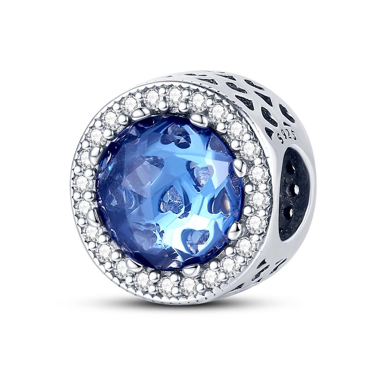 Silver S925 Blue Series Beads Fit Bracelet Bangle Diy Original Design Star Moon Galaxy Charms For Jewelry Make