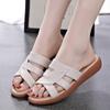 Women Open Toe Beach Shoes Women'S Hollow Solid Color Thick Soled Slippers Large Size Spring And Summer Sandalias