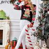 BITCED Casual Christmas Reindeer Pullover Autumn/Winter Sequined Embroidered O-Neck Knitted Jacquard Sweater