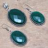 Onyx Green Pendant Set Earrings Jewelry Gemstone Handmade Ethnic