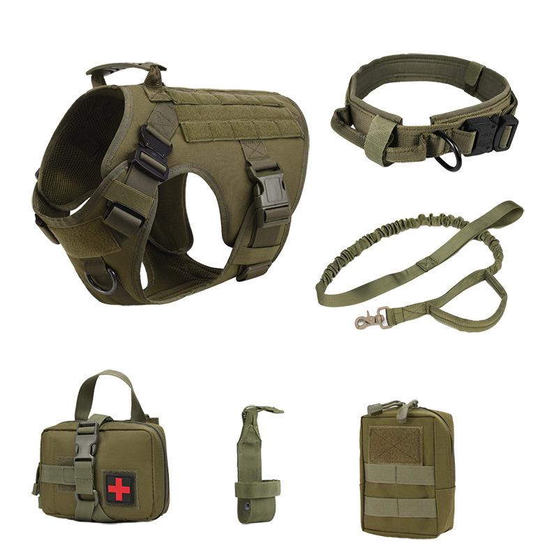 Pet vest 6-piece set, free cross dog combat suit outdoor dog walking pet chest strap large dog leash collar strap