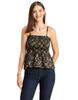 Women  S Printed Shoulder Strap Top, Square Neck, Smocked Casual Summer Cotton