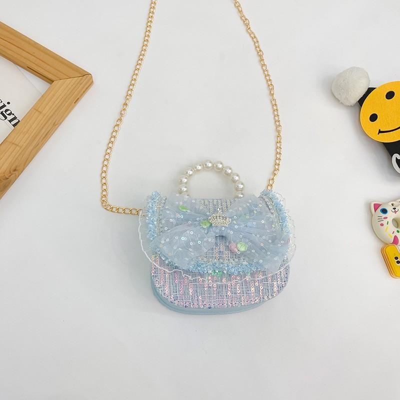 Xiaoxiangfeng Bow Lace Bag Pearl Handheld With Durable Material For Toddlers