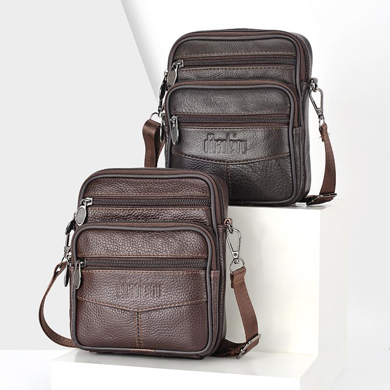 Men's Genuine Leather Crossbody Shoulder Bags Tote Business Man Messenger Bag Leather Bags fanny pack