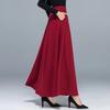 Maxi High Large Waist A-Line Long Skirt Hem Design Office Lady