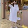 Женское летнее платье с короткими рукавами, повседневное платье-футболка свободного покроя, длинное платье выше колена большого размера