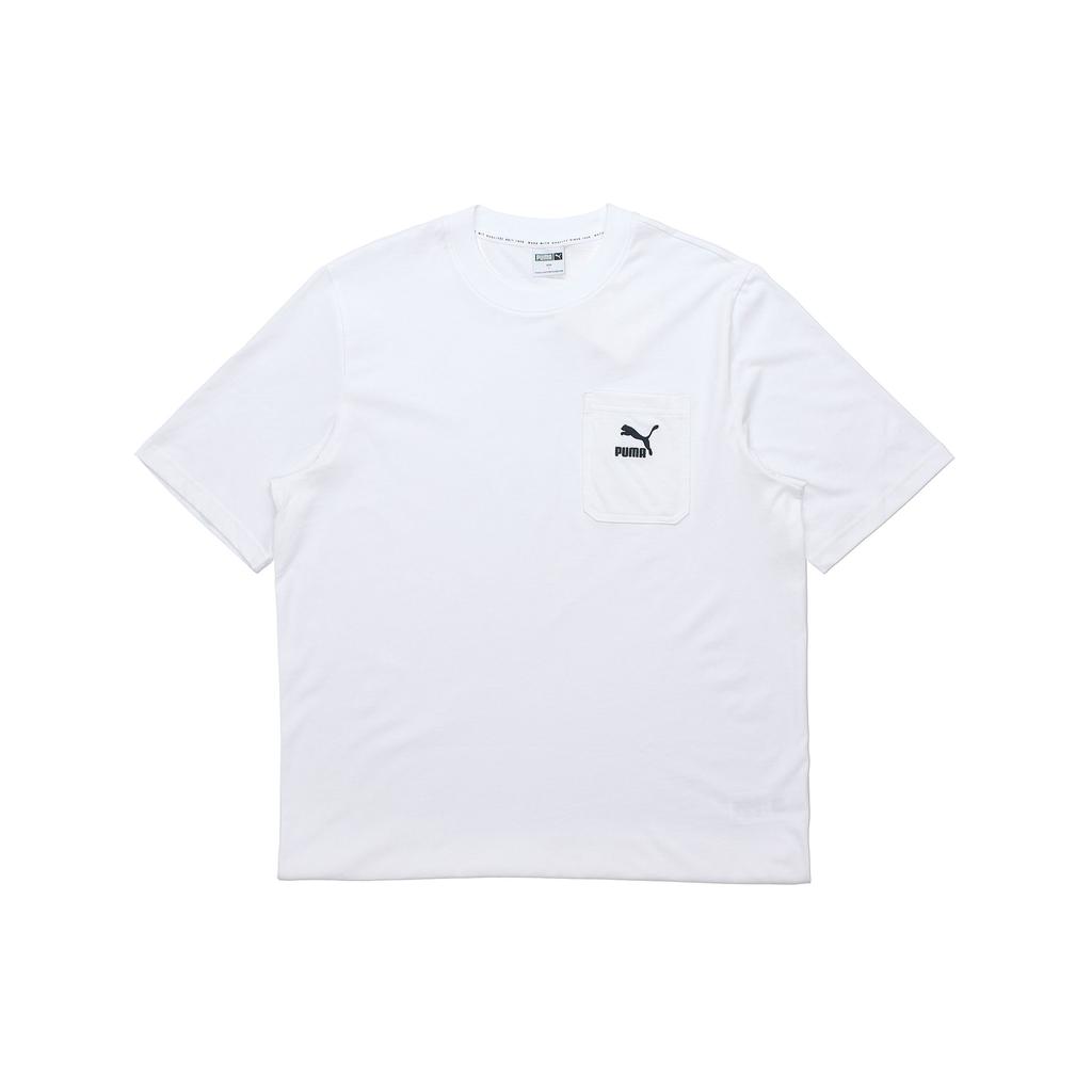 Puma Classics Loose Sport Printed Round Neck Breathable Short Sleeve T-Shirt Men Tops White 532636-02