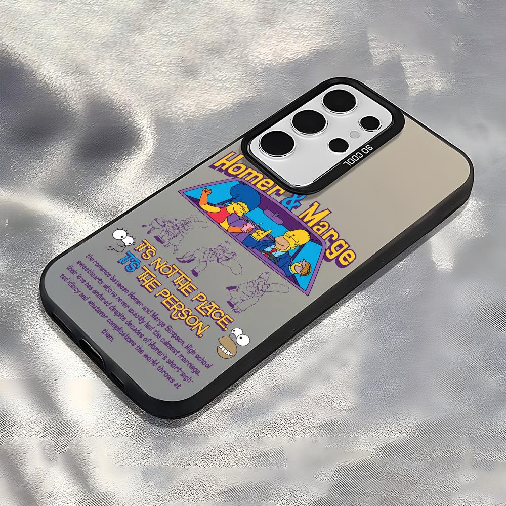 Смешной мультяшный чехол для телефона S-SimpsonS для Samsung Galaxy S25 Edge S24 S23 S22 S21 S20 Ultra Силиконовая серебристая крышка Funda